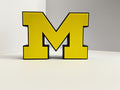 Michigan Wolverines Block M 3D Printed Desk Sign | College Football Decor | Michigan Fan Gift