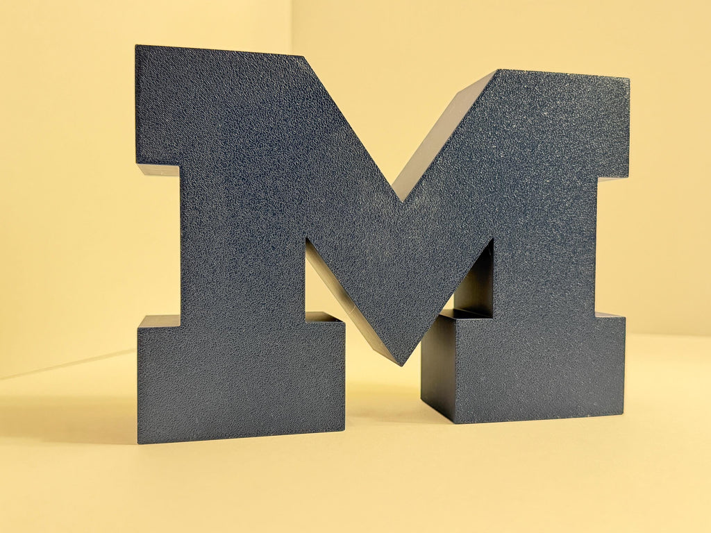 Michigan Wolverines Block M 3D Printed Desk Sign | College Football Decor | Michigan Fan Gift