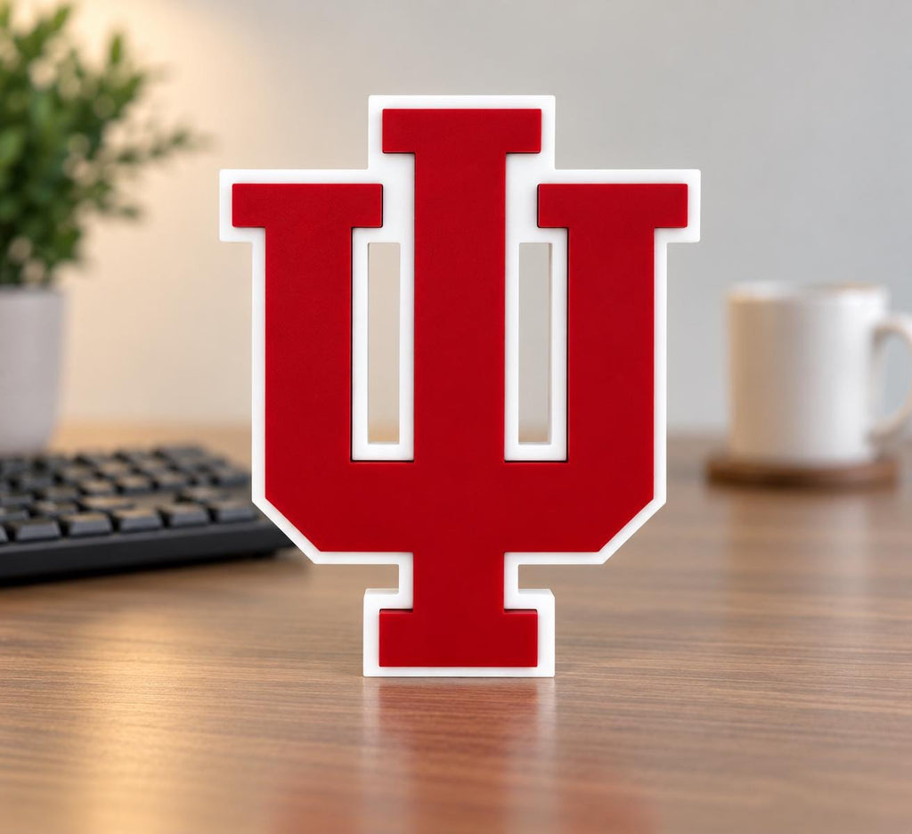 Indiana Hoosiers 3D Printed Decor | Desk Sign | University of Indiana Fan Gift
