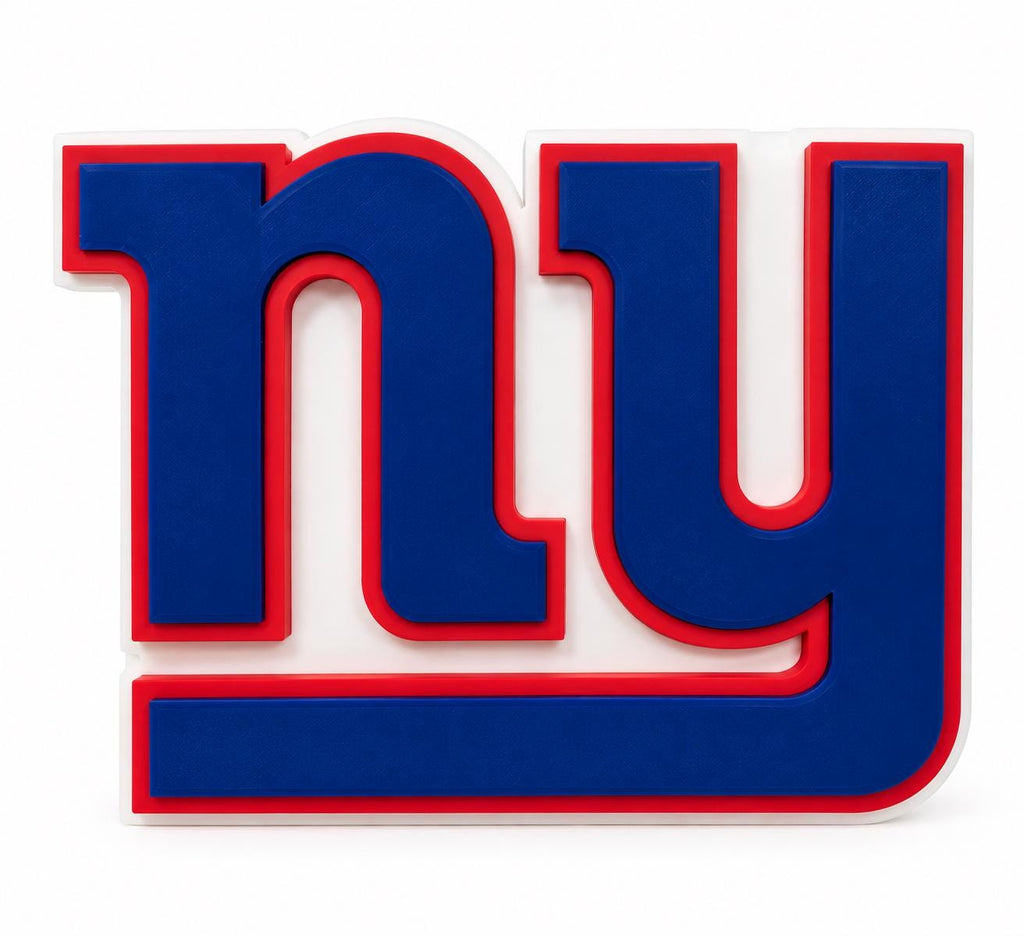 New York Giants NY Logo 3D Printed Desk Sign | NFL Football Decor | Giants Fan Gift