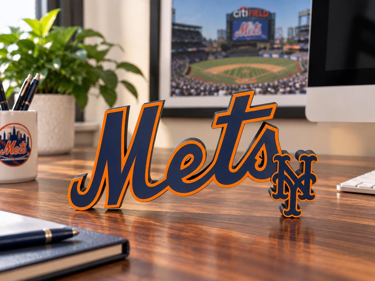 New York Mets 3D Printed Desk Sign | MLB Baseball Decor | Mets Fan Gift