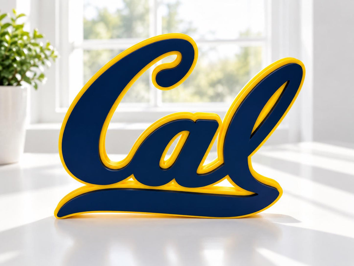 Cal Golden Bears 3D Printed Desk Logo | California College Football Fan Gift | Berkeley Office and Shelf Decor