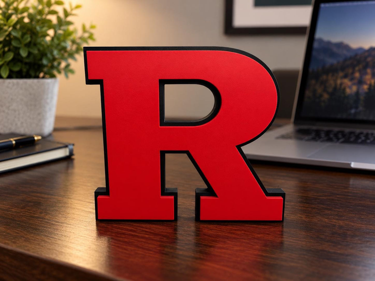 Rutgers Scarlet Knights 3D Printed Desk Sign | College Football Decor | Rutgers Fan Gift
