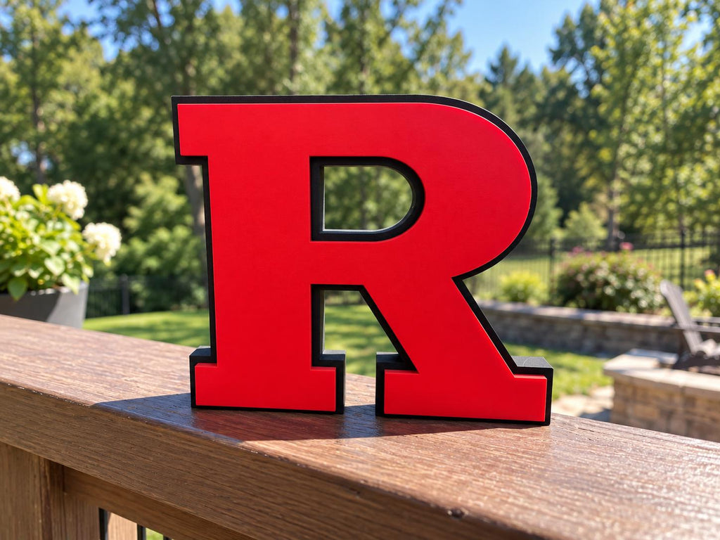 Rutgers Scarlet Knights 3D Printed Desk Sign | College Football Decor | Rutgers Fan Gift