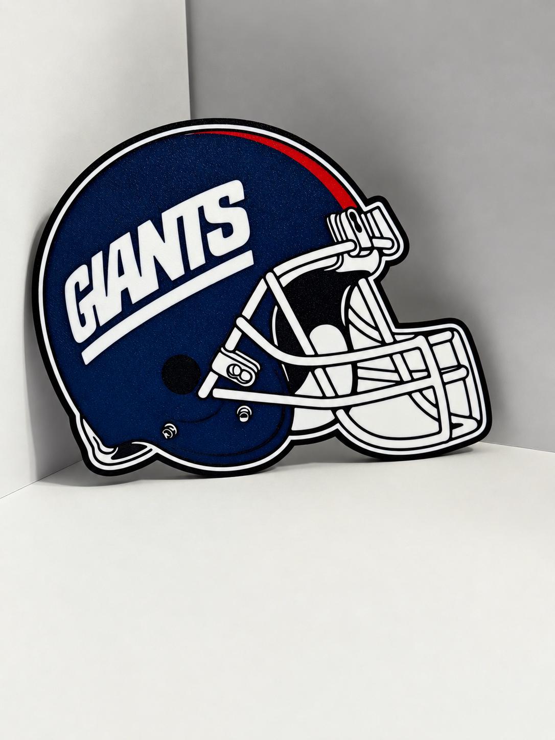 New York Giants Helmet 3D Printed Desk Sign | NFL Football Decor | Giants Fan Gift
