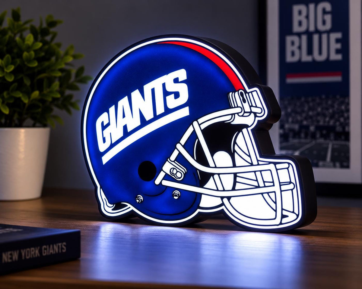 New York Giants Helmet LED Light Box | 3D Printed NFL Football Decor | Giants Fan Gift