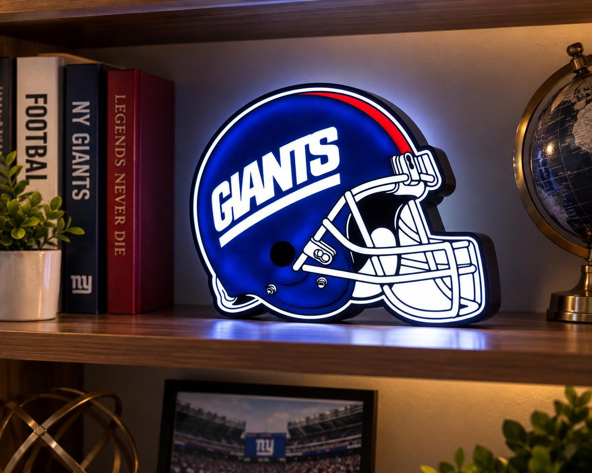 New York Giants Helmet LED Light Box | 3D Printed NFL Football Decor | Giants Fan Gift