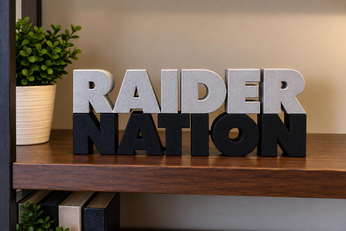 Las Vegas Raiders Raider Nation 3D Printed Desk Sign | NFL Football Decor | Raiders Fan Gift