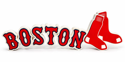 Boston Red Sox Script 3D Printed Desk Sign | MLB Baseball Decor | Red Sox Fan Gift