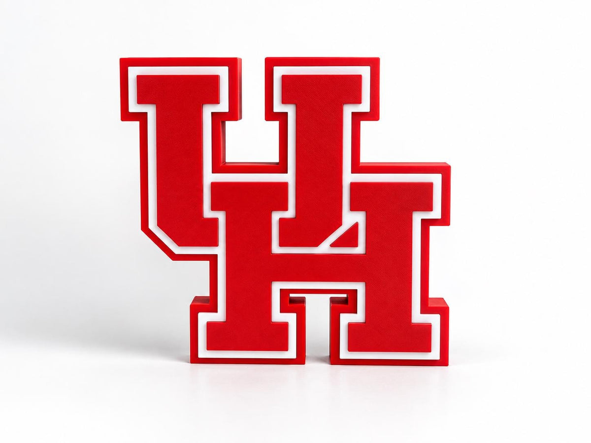 Houston Cougars 3D Printed Desk Logo | University of Houston Inspired Sports Decor | College Football Fan Gift