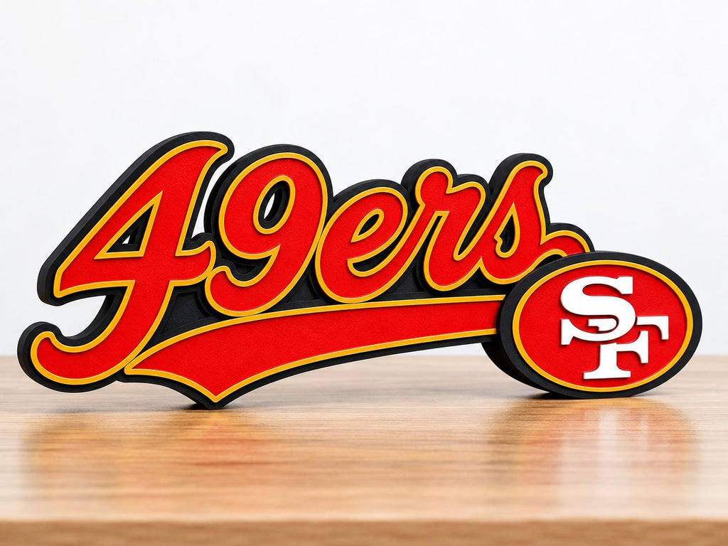 San Francisco 49ers Script 3D Printed Desk Sign | NFL Football Decor | 49ers Fan Gift