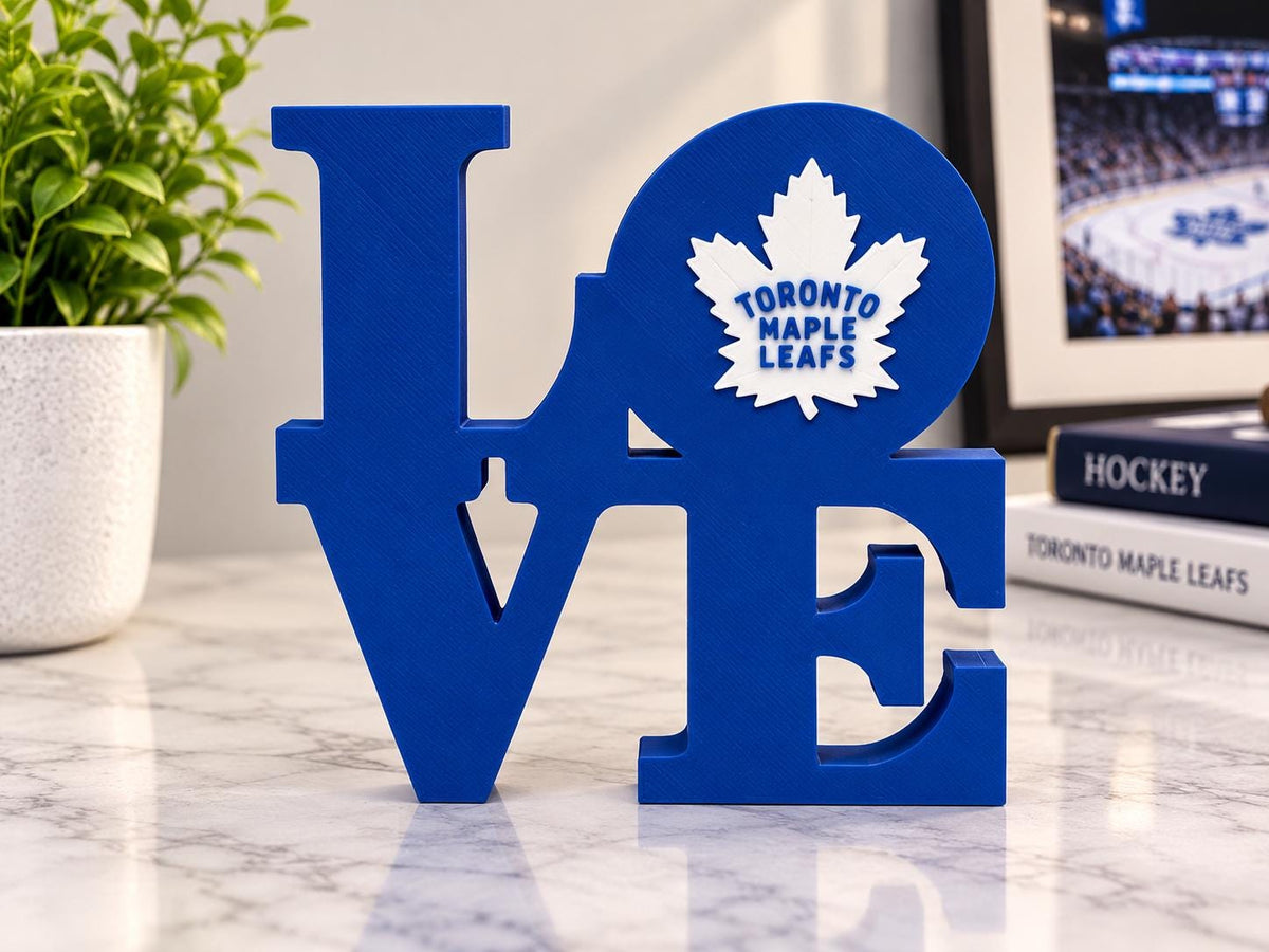 Toronto Maple Leafs LOVE Sign | 3D Printed NHL Hockey Desk Decor | Maple Leafs Fan Gift