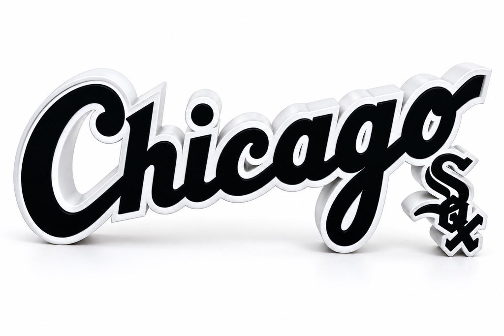 Chicago White Sox 3D Printed Logo | White Sox Baseball Desk Decor | Chicago Fan Gift | Office Shelf Man Cave Decor