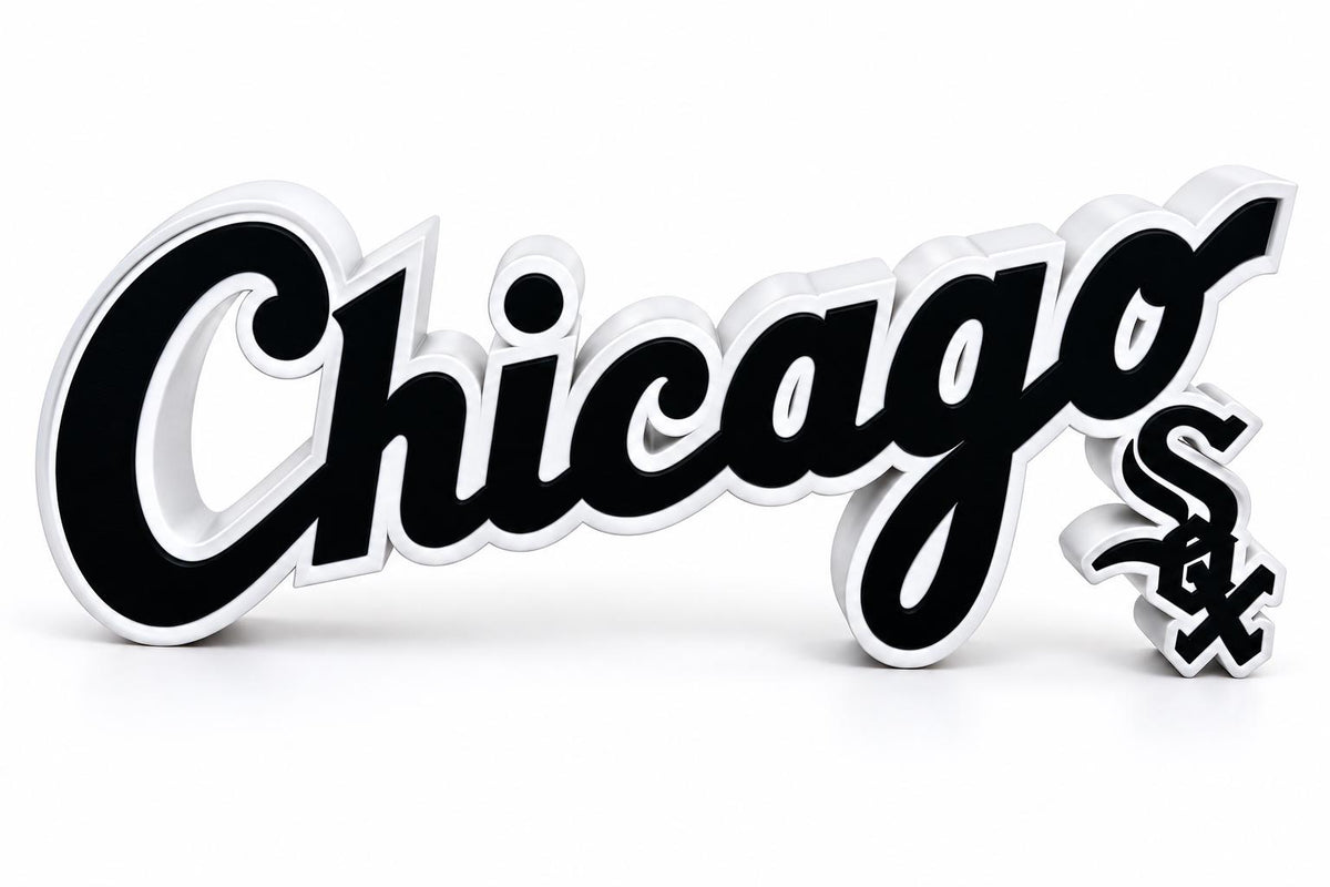 Chicago White Sox 3D Printed Logo | White Sox Baseball Desk Decor | Chicago Fan Gift | Office Shelf Man Cave Decor