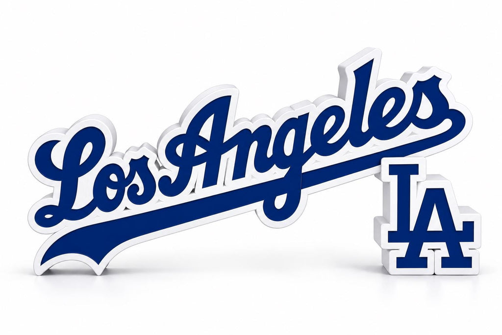 Los Angeles Dodgers Script 3D Printed Desk Sign | MLB Baseball Decor | Dodgers Fan Gift