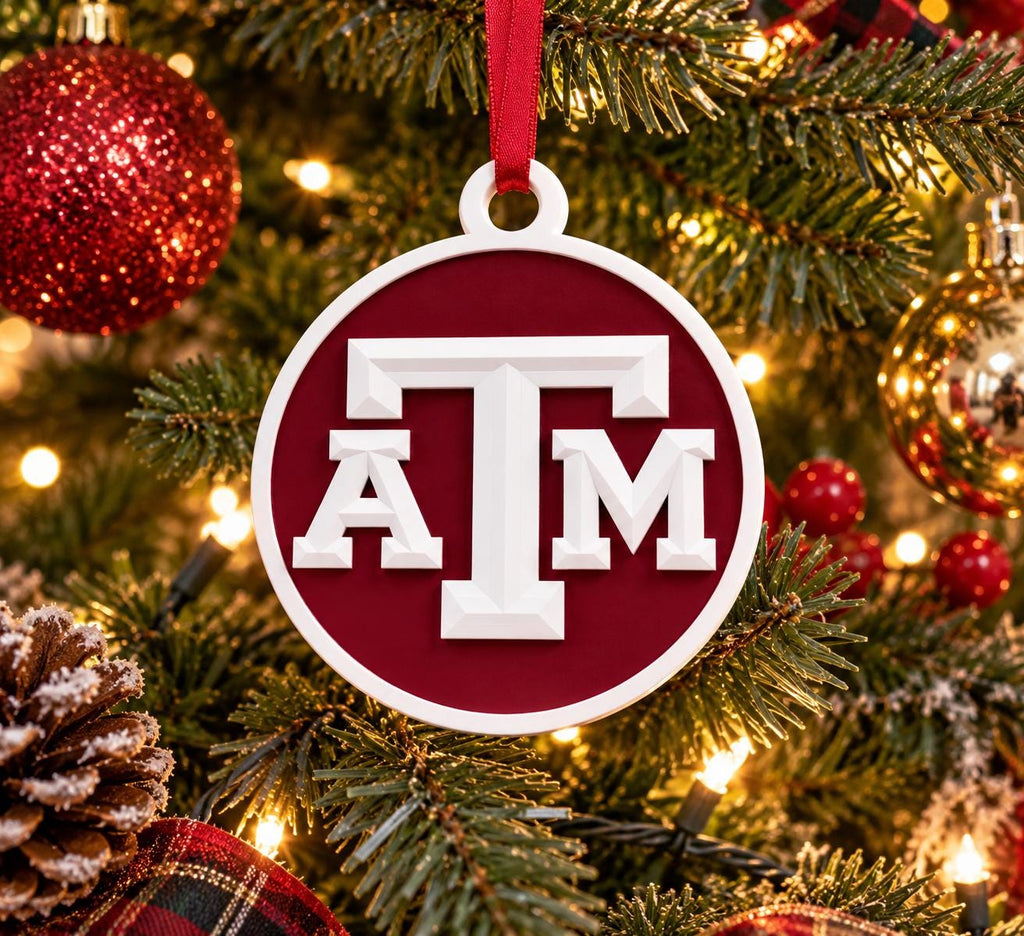 Texas A&M Aggies 3D Printed Ornament | College Football Christmas Tree Decoration | Aggies Fan Gift