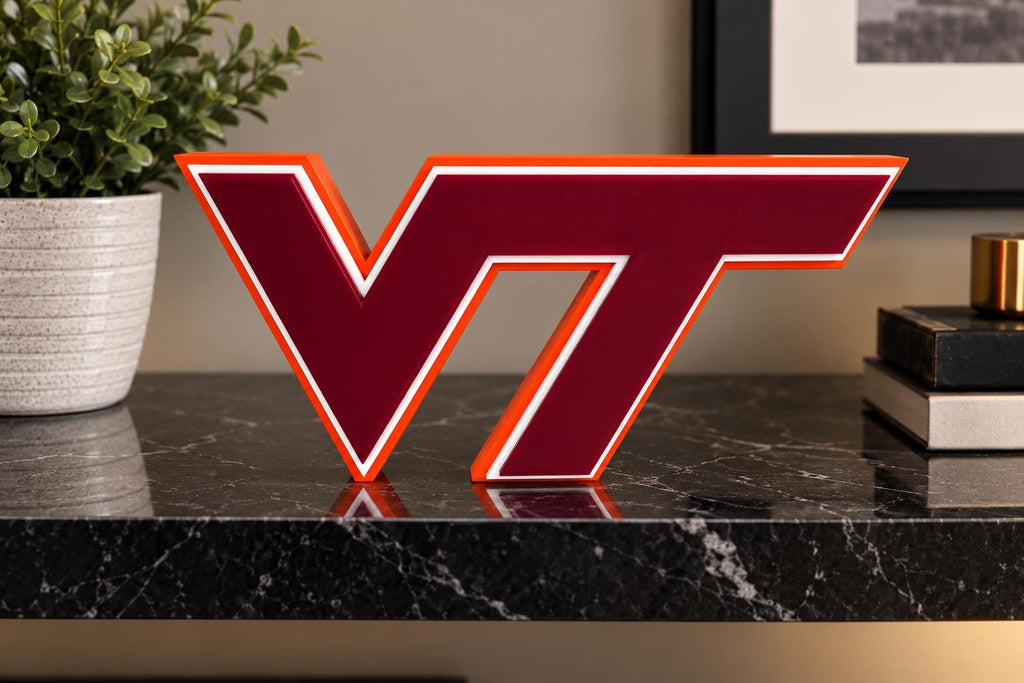 Virginia Tech Hokies 3D Printed Desk Sign | College Football Decor