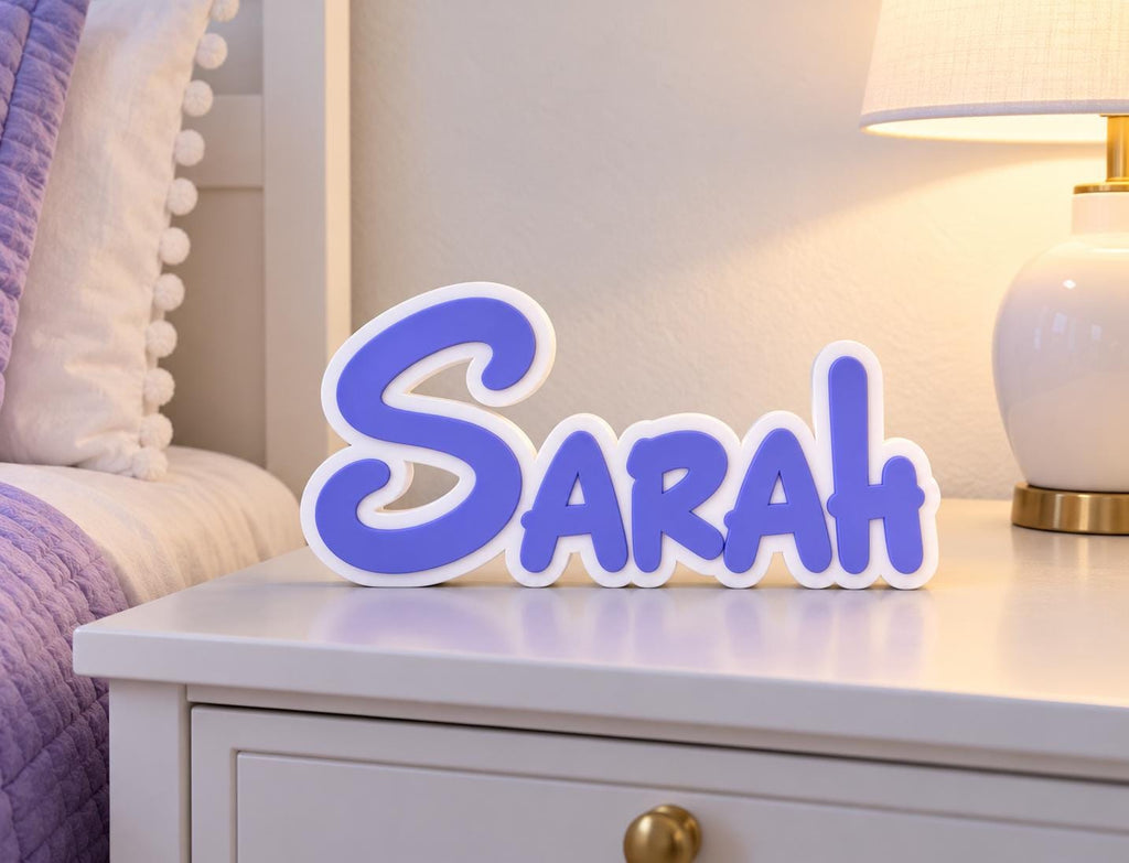 Personalized 3D Printed Name Sign | Custom Kids Bedroom Decor | Nursery Name Gift