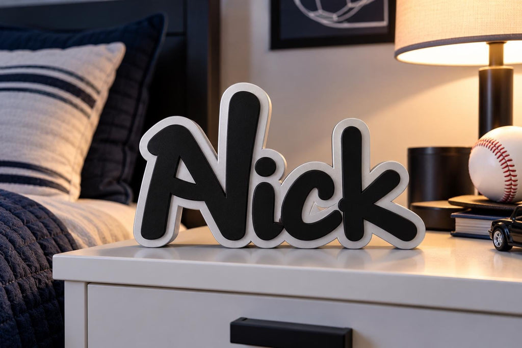 Personalized 3D Printed Name Sign | Custom Kids Bedroom Decor | Nursery Name Gift