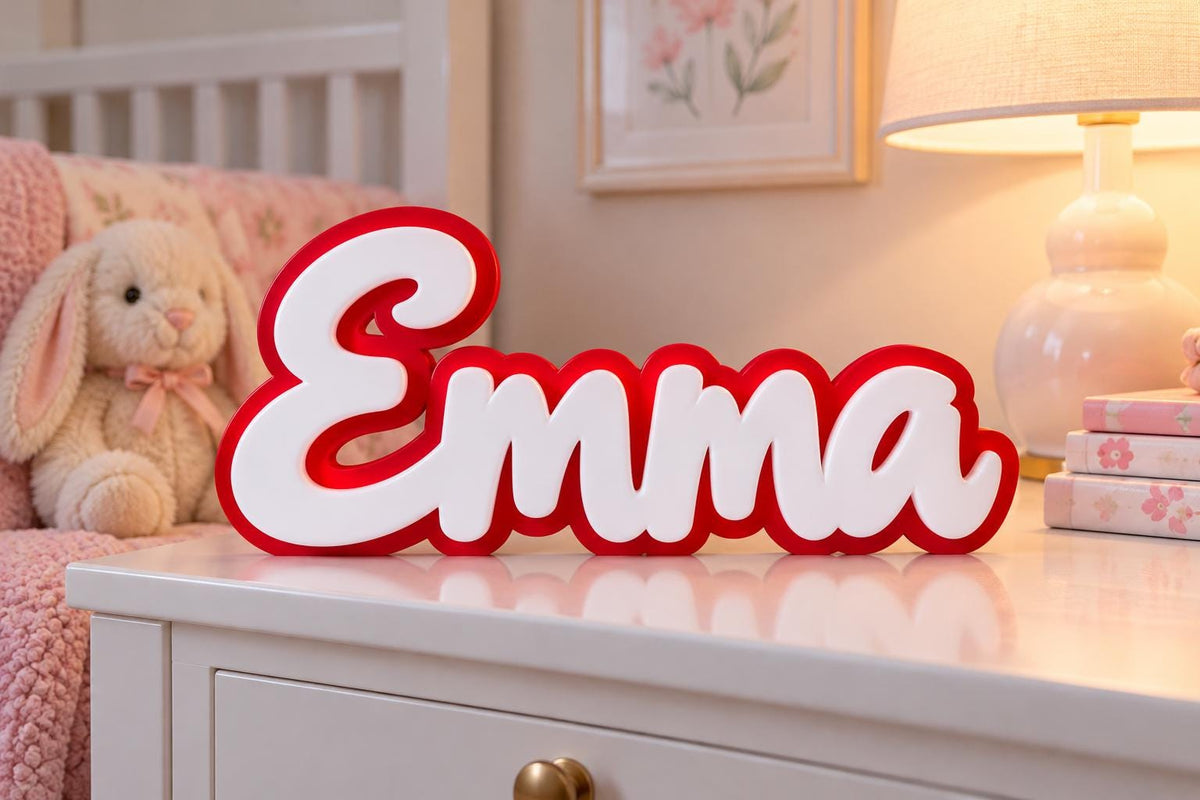 Personalized 3D Printed Name Sign | Custom Kids Bedroom Decor | Nursery Name Gift