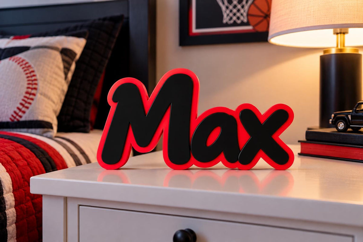 Personalized 3D Printed Name Sign | Custom Kids Bedroom Decor | Nursery Name Gift