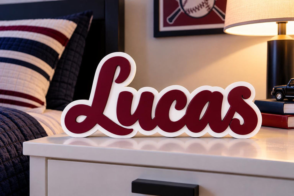 Personalized 3D Printed Name Sign | Custom Kids Bedroom Decor | Nursery Name Gift