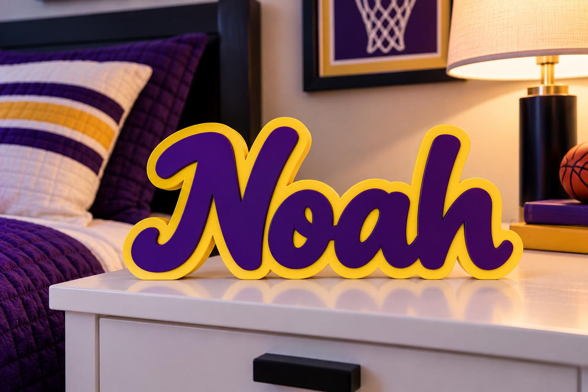 Personalized 3D Printed Name Sign | Custom Kids Bedroom Decor | Nursery Name Gift
