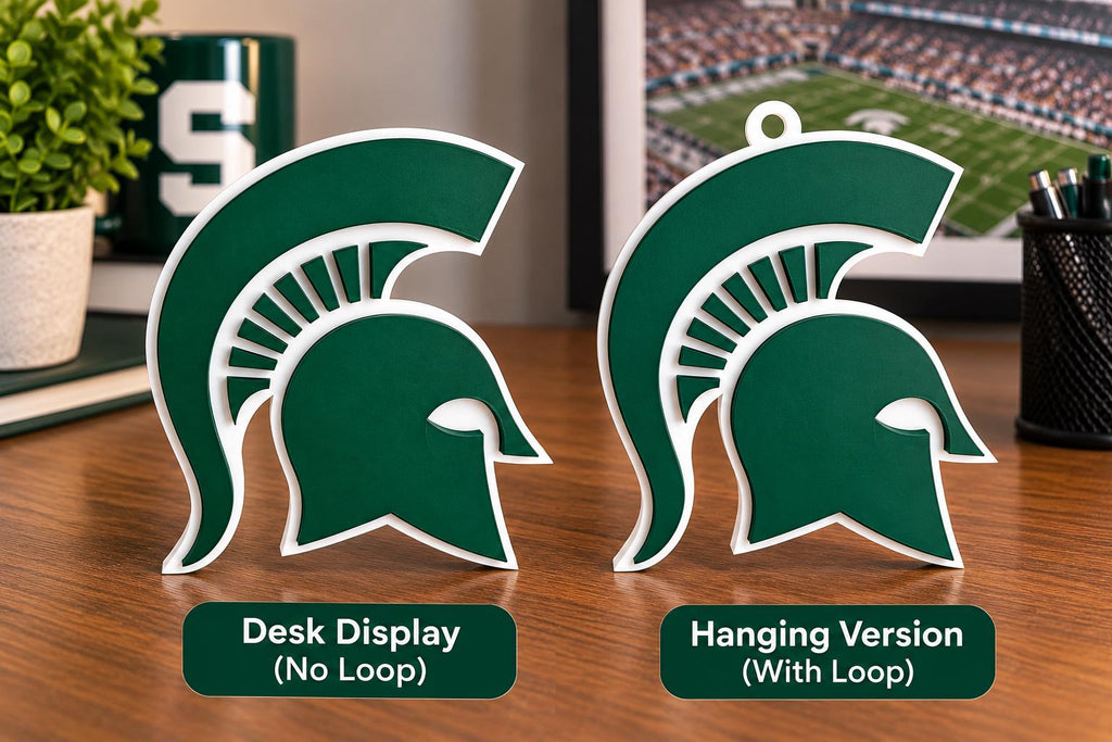 Michigan State Spartans 3D Printed Desk Sign | MSU Football Decor | Spartans Fan Gift