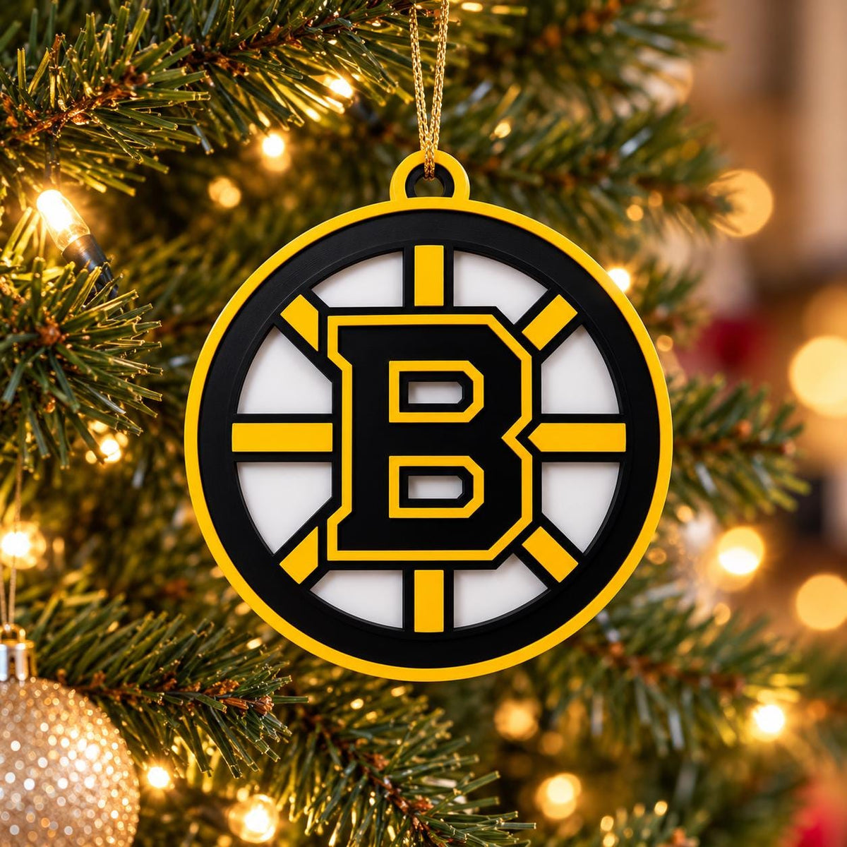 Boston Bruins 3D Printed Ornament | NHL Hockey Christmas Tree Decoration | Bruins Fan Gift