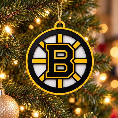 Boston Bruins 3D Printed Ornament | NHL Hockey Christmas Tree Decoration | Bruins Fan Gift