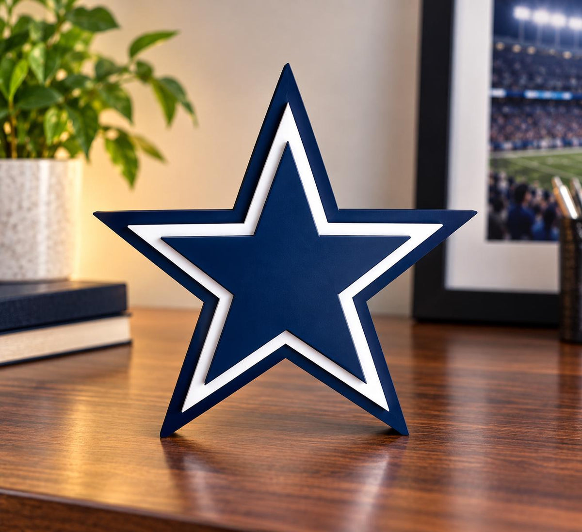 Dallas Cowboys Star 3D Printed Desk Sign | NFL Football Decor | Cowboys Fan Gift