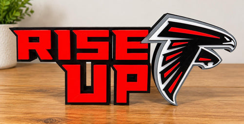 Atlanta Falcons Rise Up 3D Printed Desk Sign | NFL Football Decor | Falcons Fan Gift
