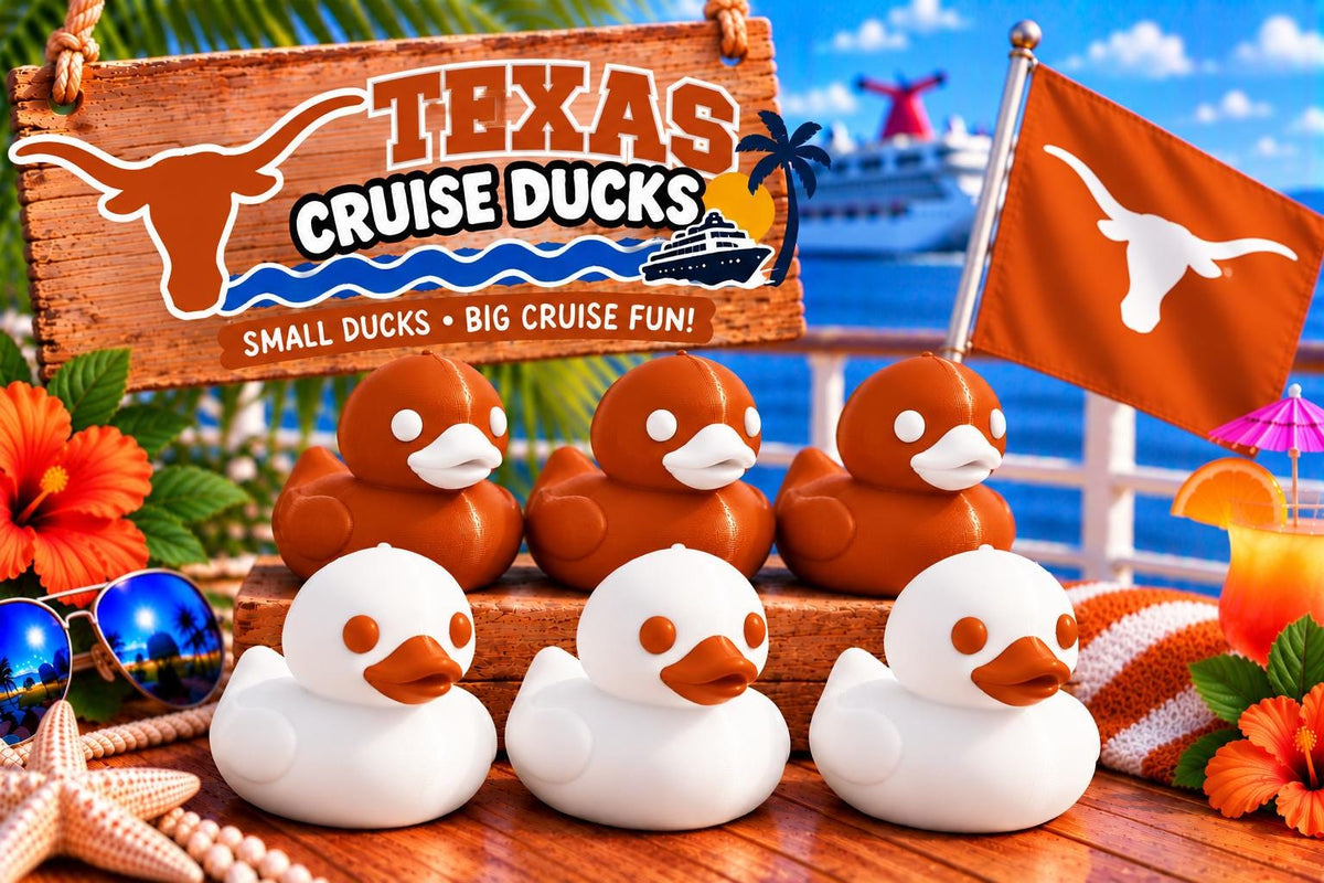 3D Printed Cruise Ducks, College Team Colors, Custom Color Ducks, 2 Inch Mini Ducks, Cruise Duck Hiding, Party Favors
