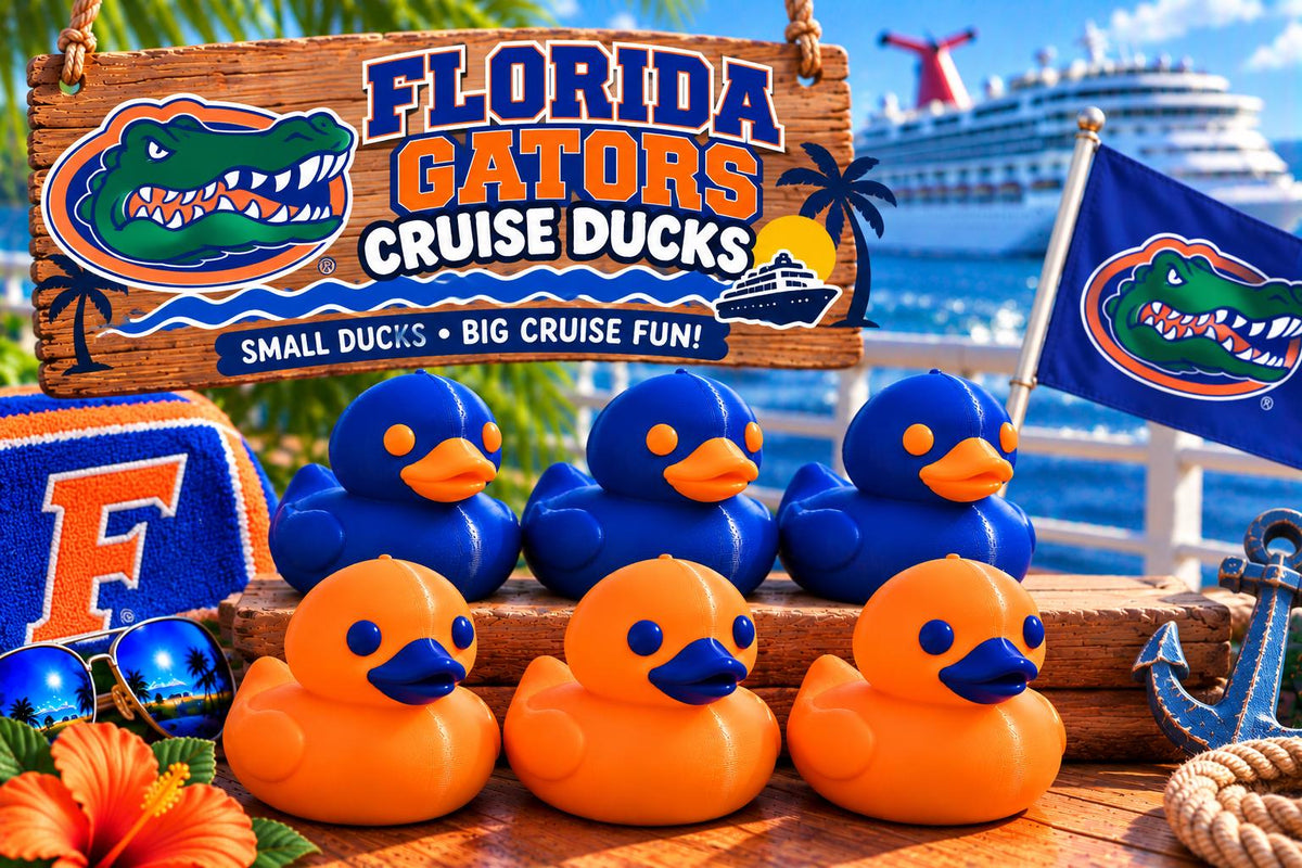 3D Printed Cruise Ducks, College Team Colors, Custom Color Ducks, 2 Inch Mini Ducks, Cruise Duck Hiding, Party Favors