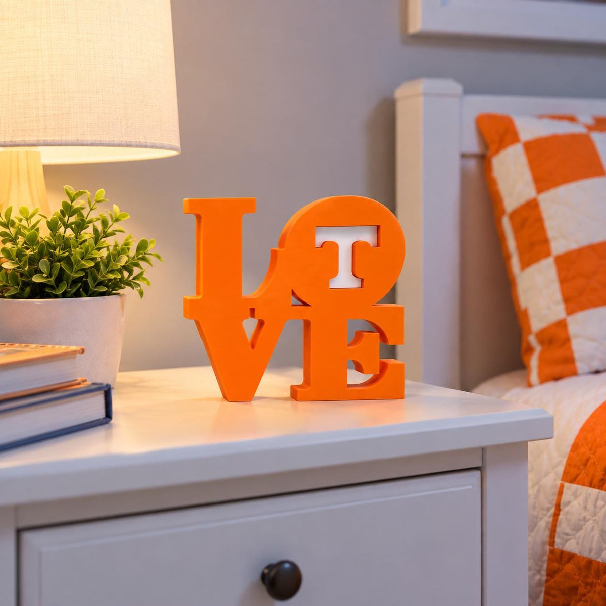 Tennessee Volunteers LOVE Sign | Power T 3D Printed Desk Decor | Tennessee Orange Football Gift | Vols Fan Office Decor
