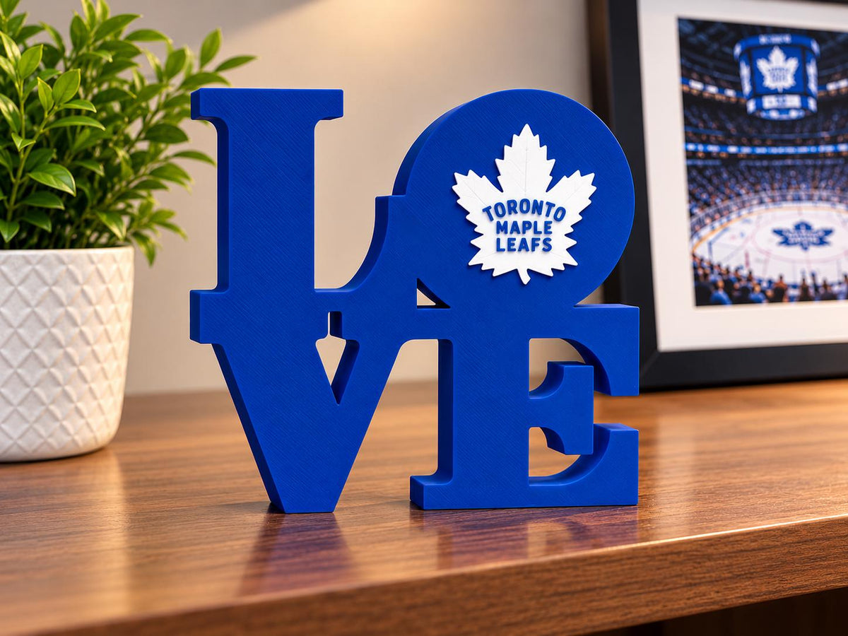 Toronto Maple Leafs LOVE Sign | 3D Printed NHL Hockey Desk Decor | Maple Leafs Fan Gift