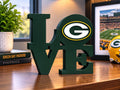 Green Bay Packers LOVE Sign | 3D Printed NFL Football Desk Decor | Packers Fan Gift