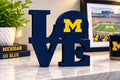 Michigan Wolverines LOVE Sign | 3D Printed College Football Desk Decor | Michigan Fan Gift