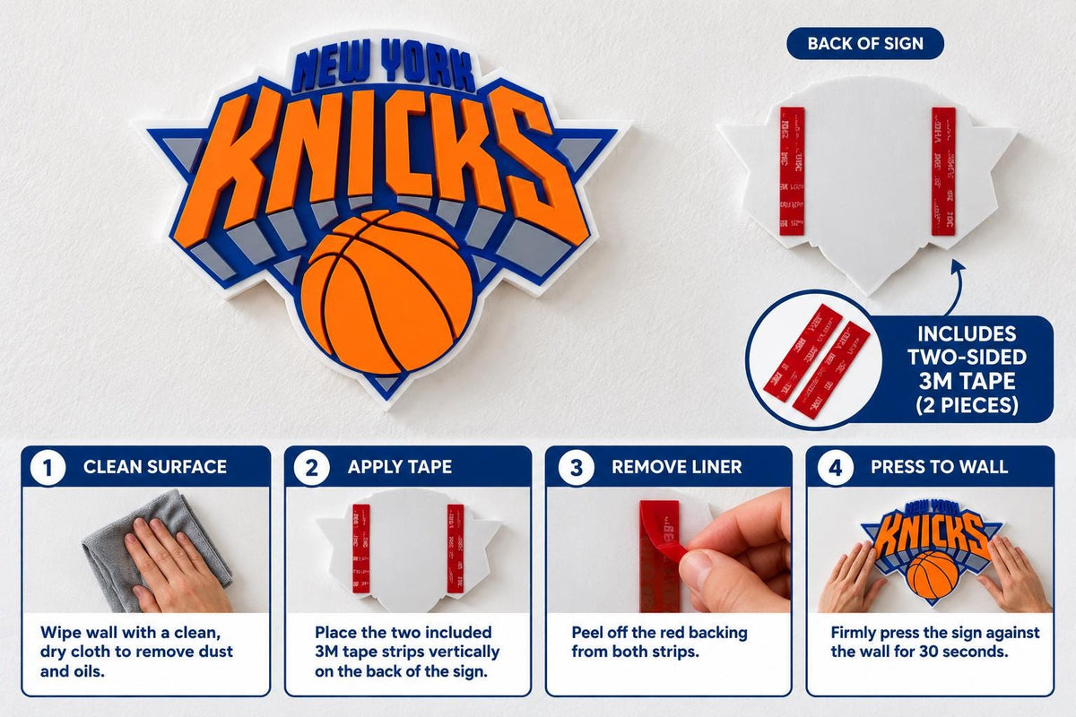 New York Knicks 3D Wall Sign | Basketball Fan Decor | Knicks Logo Plaque | NBA Sports Room Decor | Basketball Gift