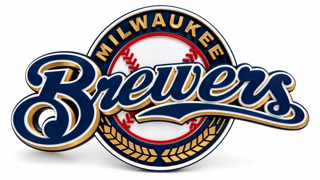 Milwaukee Brewers 3D Wall Sign, Baseball Fan Decor, Navy Blue and Gold MLB Logo, Sports Room Decor, Man Cave Gift *World Series SALE*