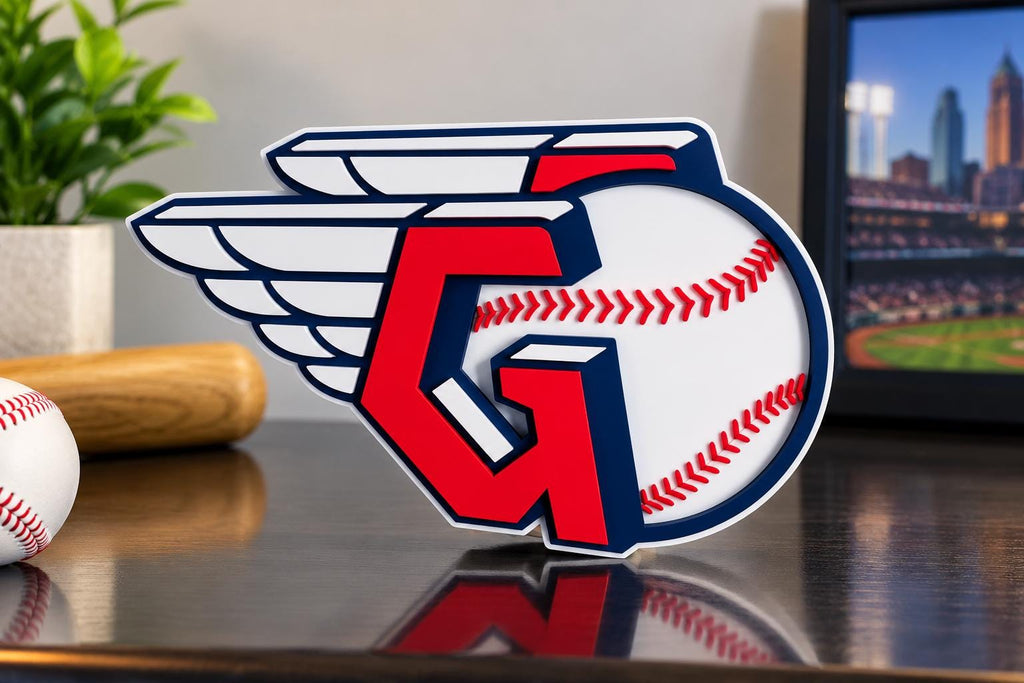 Cleveland Guardians 3D Printed Logo Sign | Baseball Wall Decor | MLB Fan Gift | Sports Room Decor