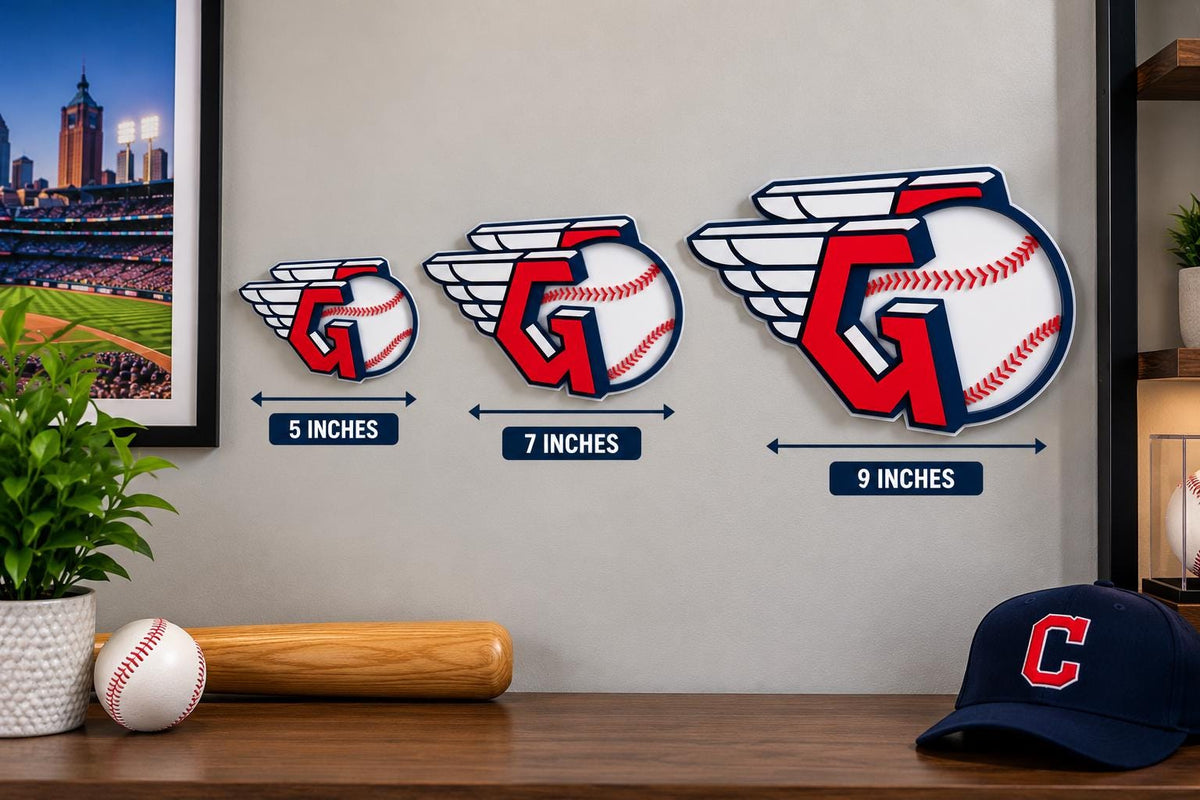 Cleveland Guardians 3D Printed Logo Sign | Baseball Wall Decor | MLB Fan Gift | Sports Room Decor