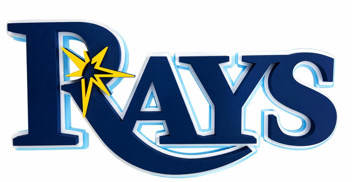 Tampa Bay Rays 3D Printed Sign | Baseball Desk Decor | MLB Fan Gift | Rays Office Decor