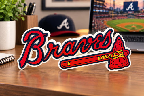 Atlanta Braves 3D Printed Sign | Baseball Desk Decor | Braves Fan Gift | MLB Office Decor