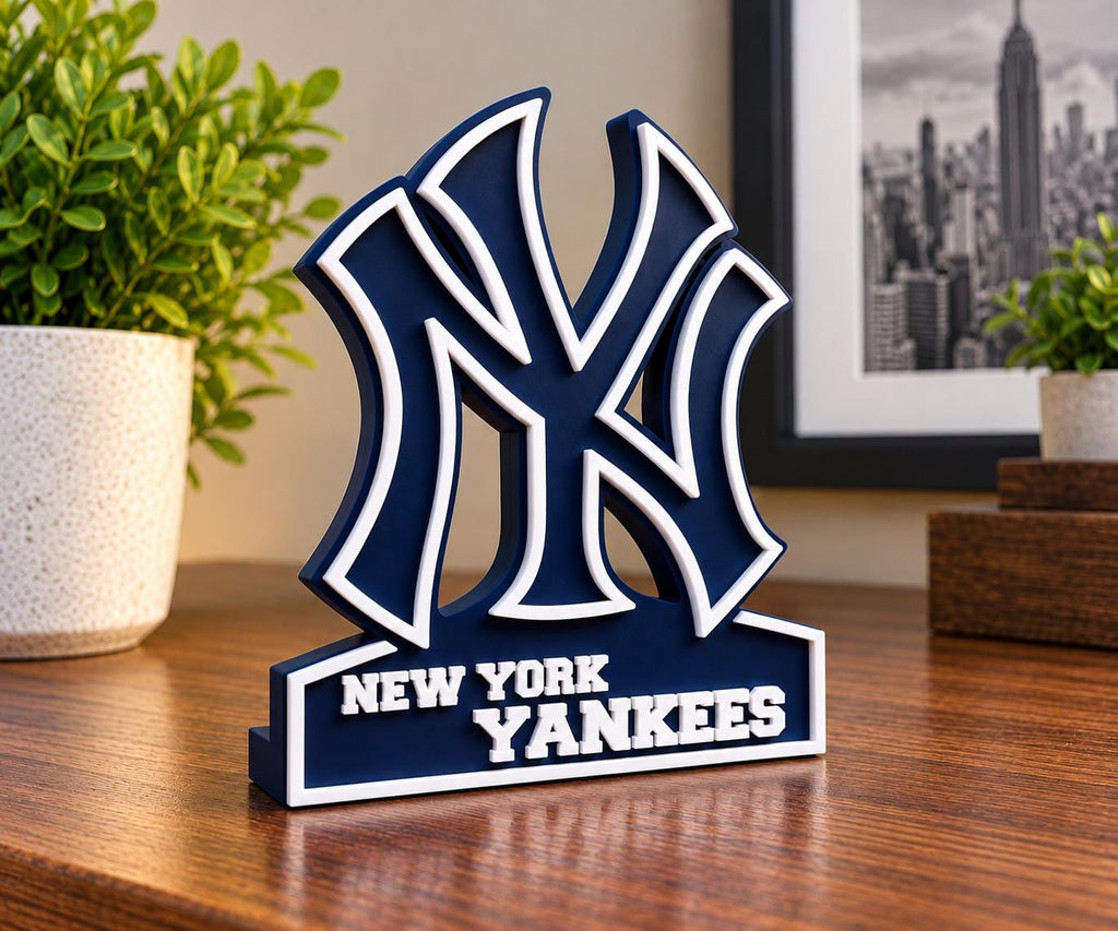 New York Yankees 3D Printed Desk Sign | MLB Baseball Decor | Yankees Fan Gift