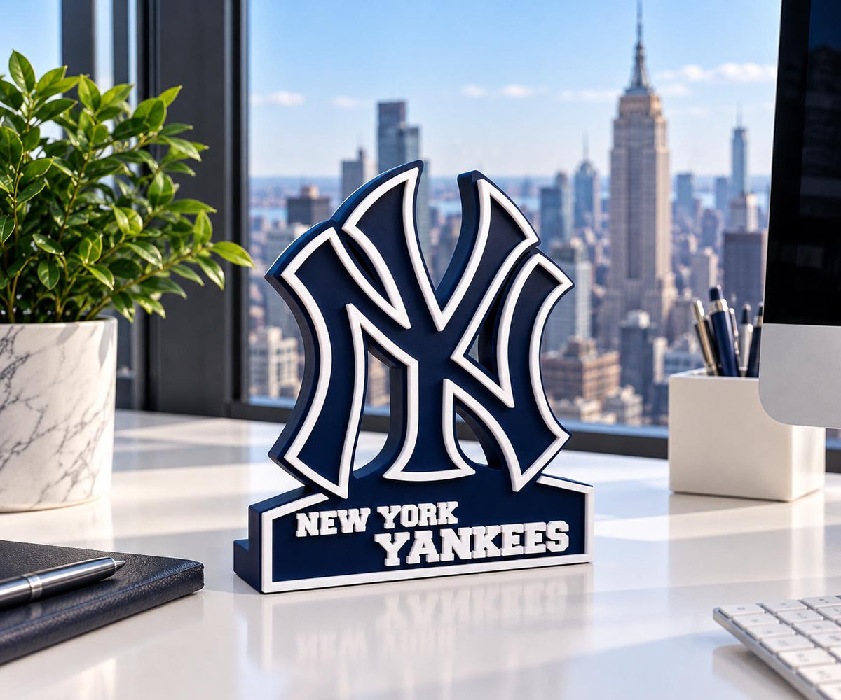 New York Yankees 3D Printed Desk Sign | MLB Baseball Decor | Yankees Fan Gift