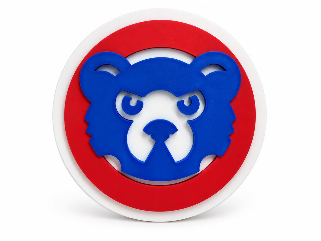 Chicago Cubs 3D Printed Sign | Baseball Wall Decor | Cubs Fan Gift | MLB Office Decor