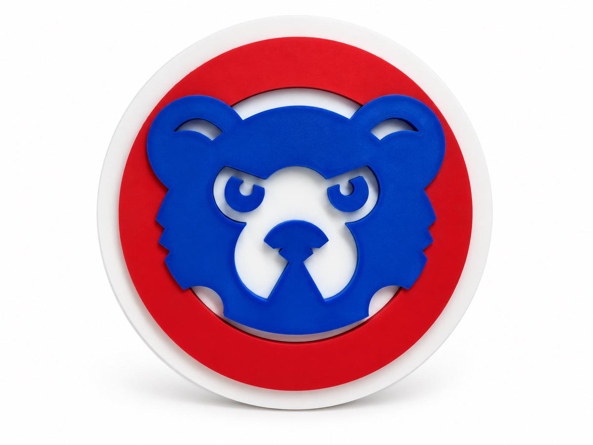 Chicago Cubs 3D Printed Sign | Baseball Wall Decor | Cubs Fan Gift | MLB Office Decor