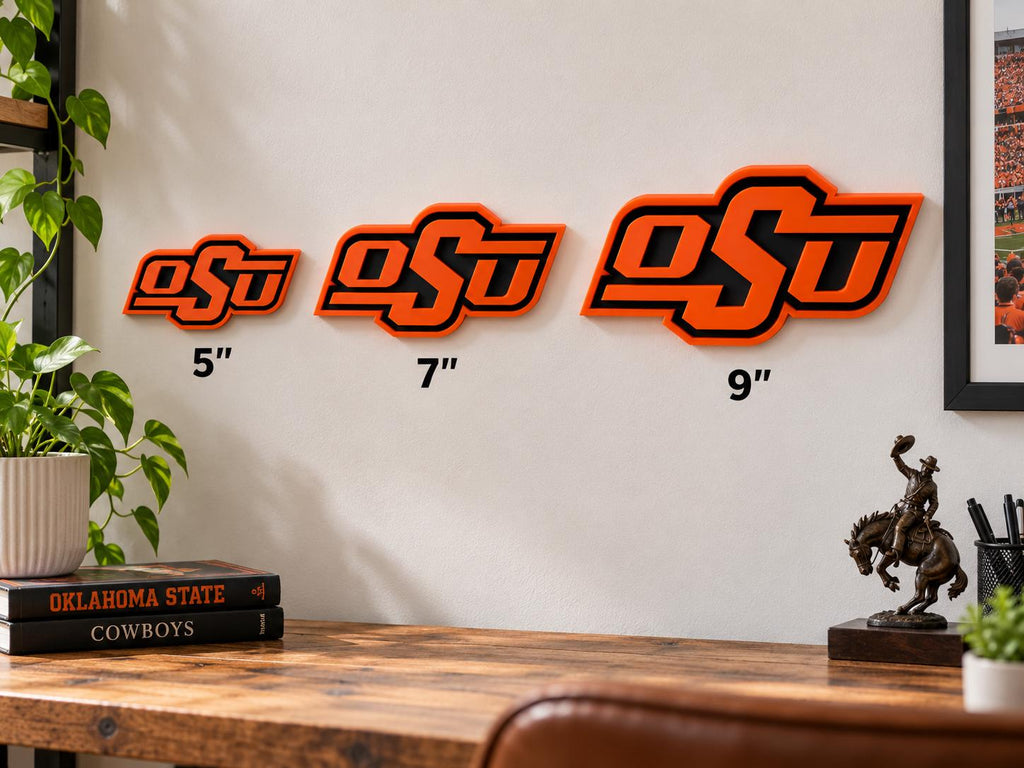 Oklahoma State Cowboys 3D Wall Sign | OSU Football Logo Decor | NCAA Fan Cave Gift
