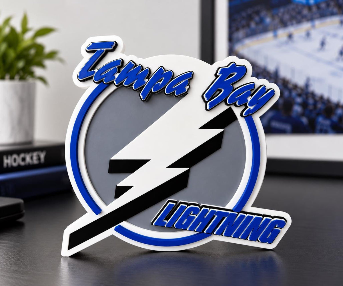 Tampa Bay Lightning 3D Wall Sign | Lightning Hockey Logo Decor | NHL Fan Cave Gift